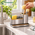 ovarenna Stainless Steel & Bamboo Sink Organizer main image
