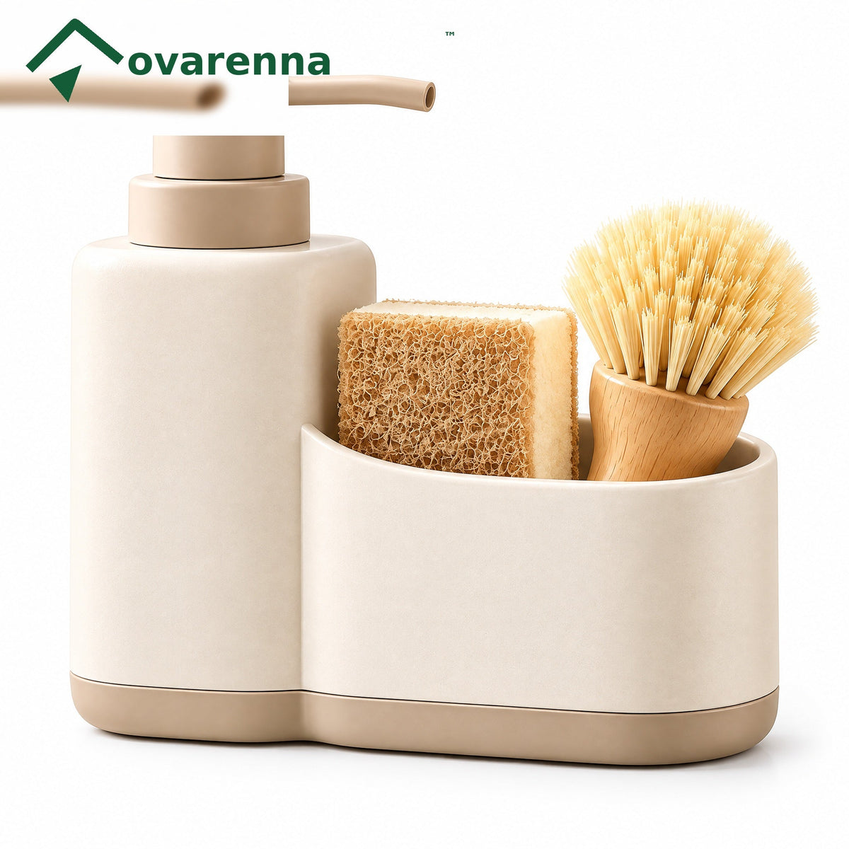 ovarenna Minimalist Sink Organizer with Built-In Soap Pump detail image