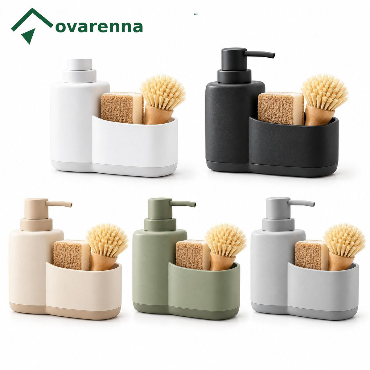ovarenna Minimalist Sink Organizer with Built-In Soap Pump detail image