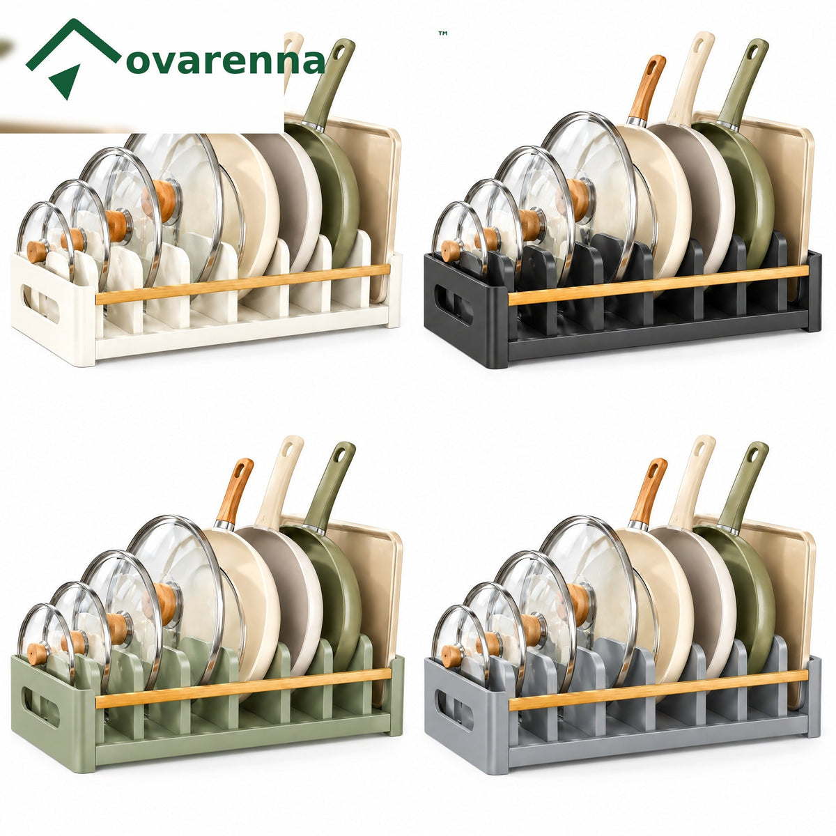 ovarenna Adjustable Pan & Lid Organizer Rack main product image