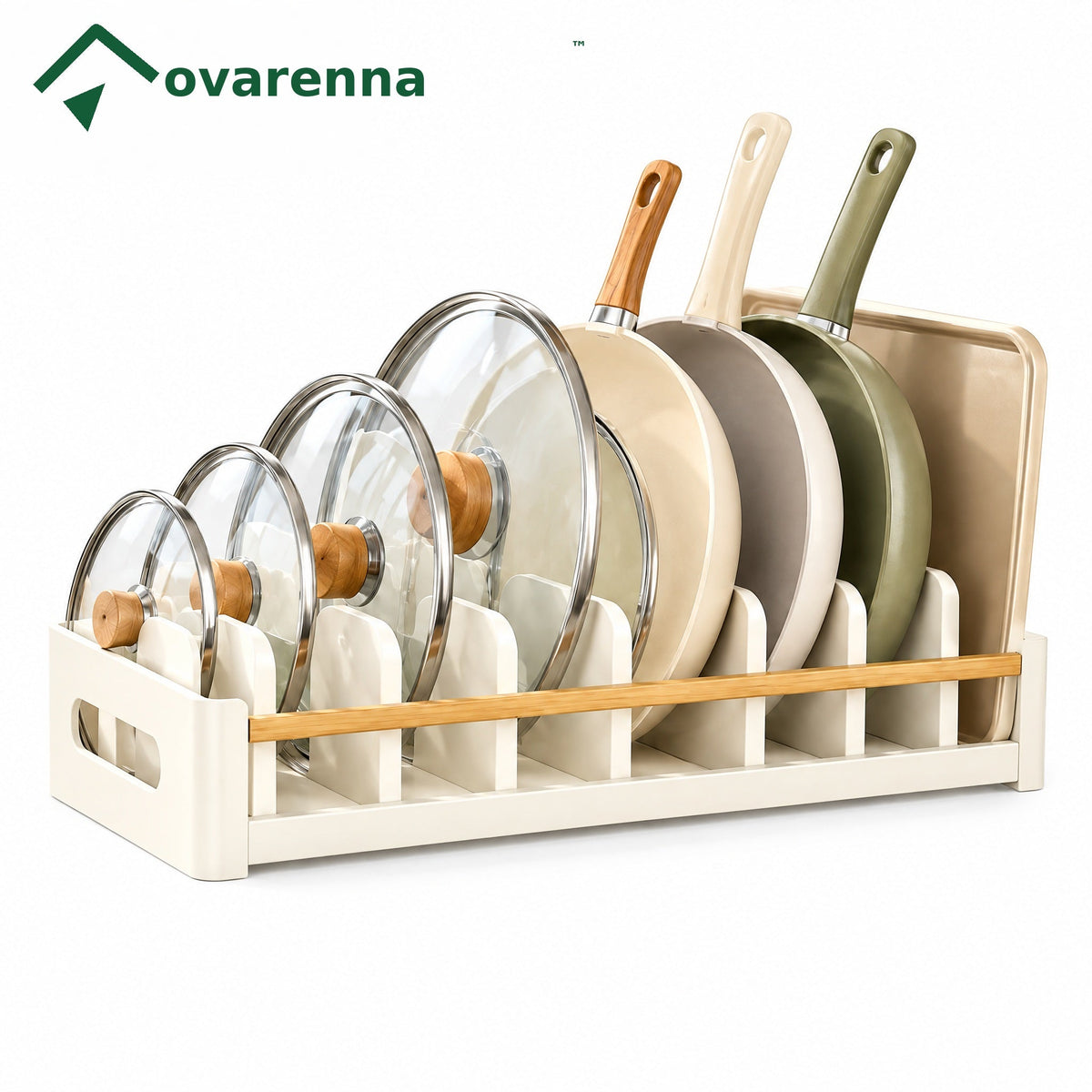 ovarenna Adjustable Pan & Lid Organizer Rack detail image