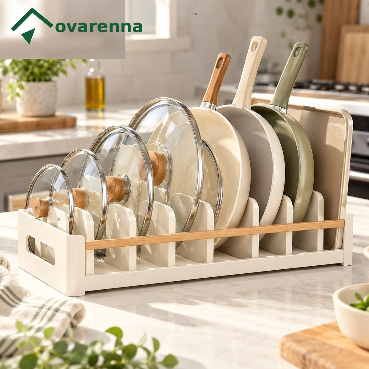 ovarenna Adjustable Pan & Lid Organizer Rack detail image