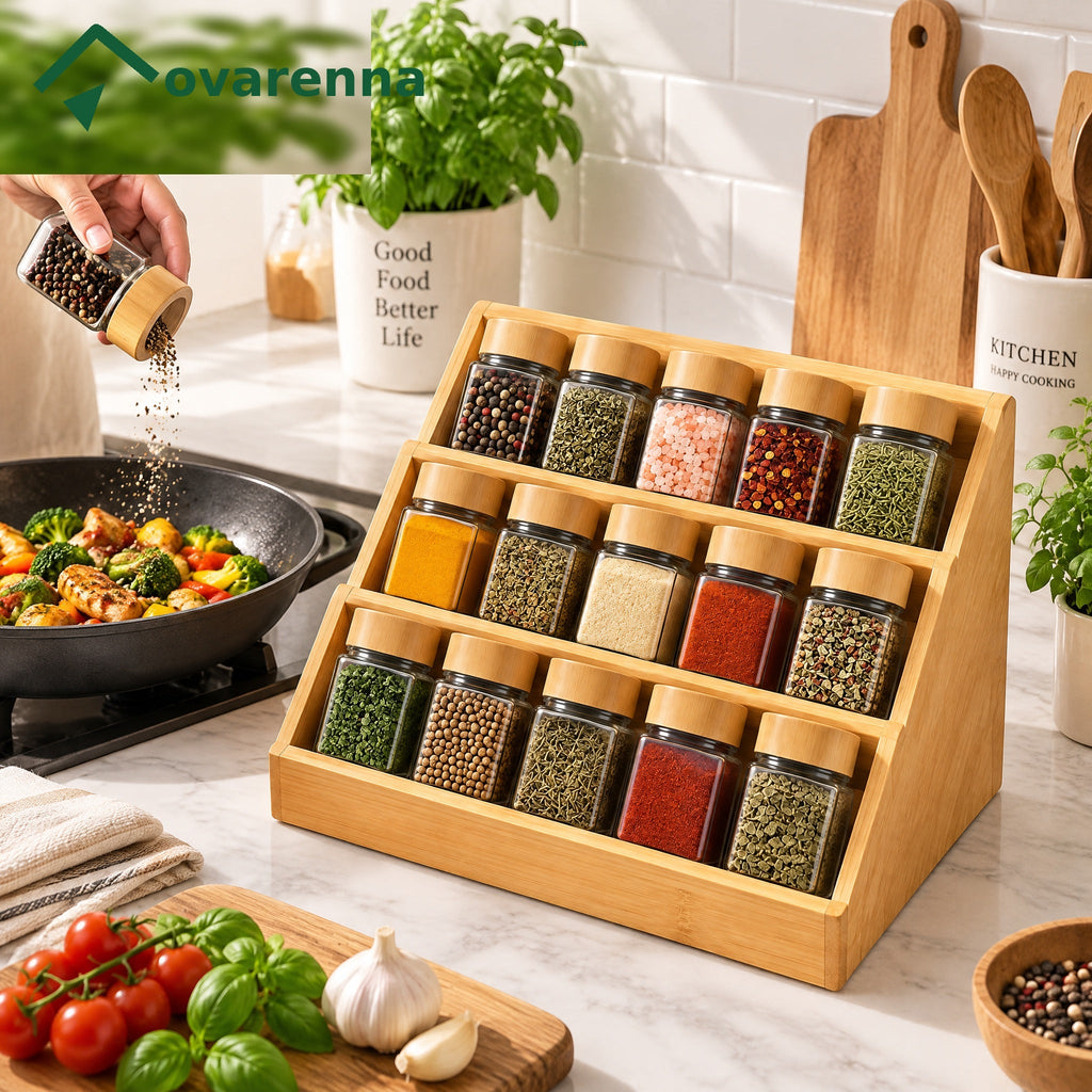 ovarenna 3-Tier Bamboo Spice Rack Organizer main product image