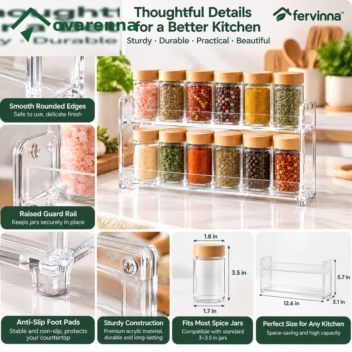 ovarenna Clear 2-Tier Spice Rack detail image