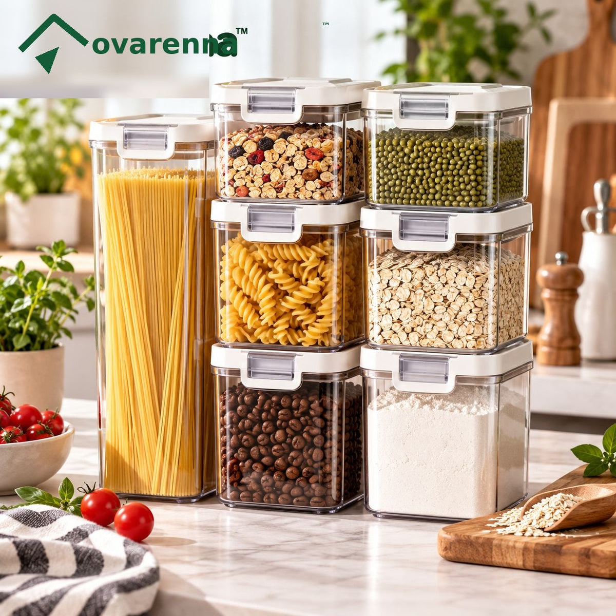 ovarenna Stackable Airtight Pantry Container Set detail image