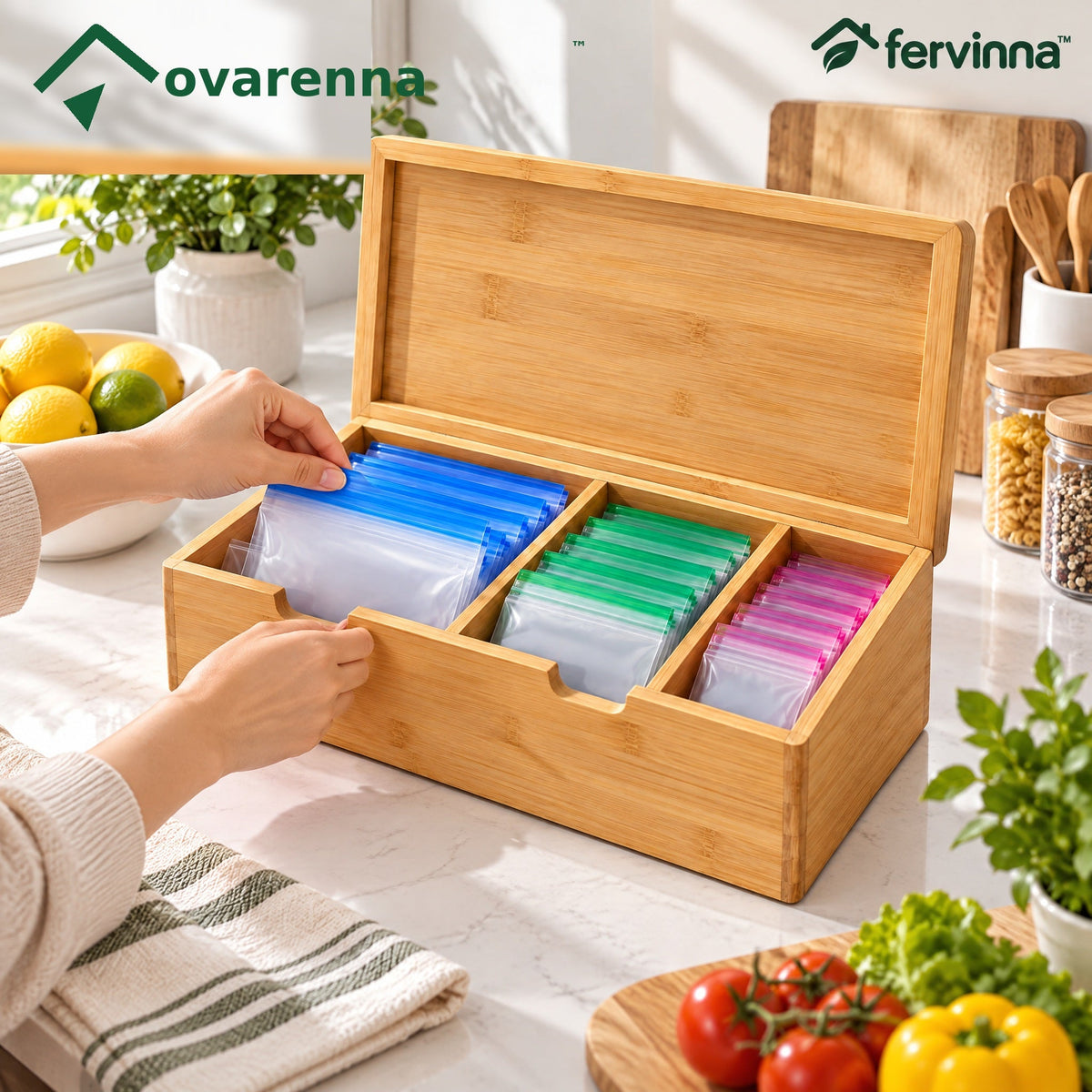 ovarenna Bamboo Double Roll Wrap Dispenser detail image