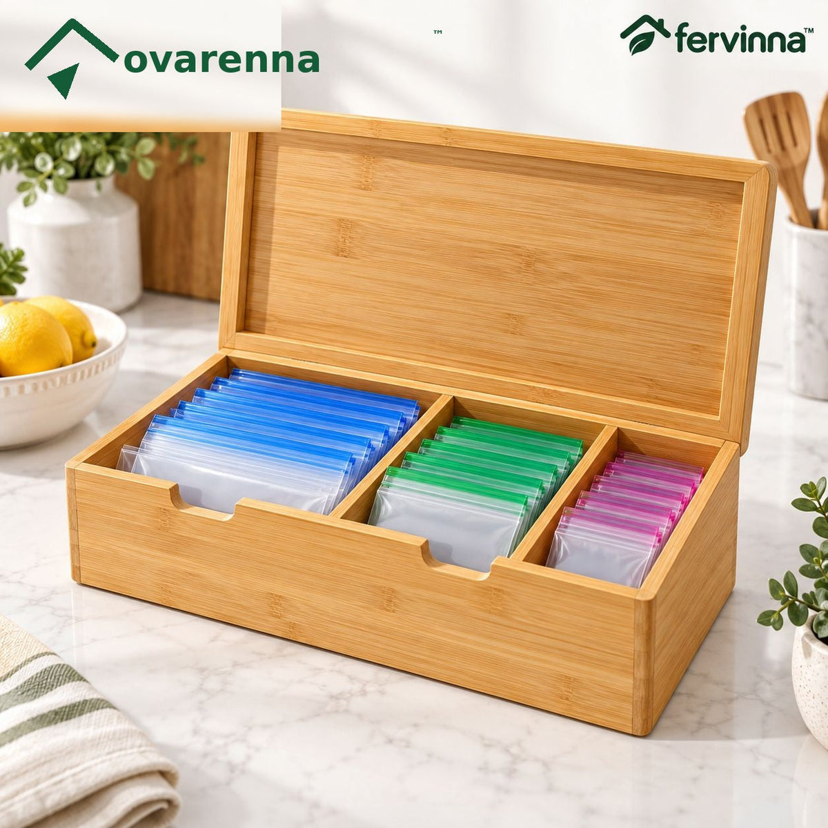 ovarenna Bamboo Double Roll Wrap Dispenser detail image