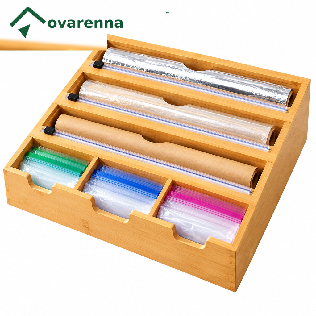 ovarenna Bamboo Wrap & Bag Organizer Station detail image