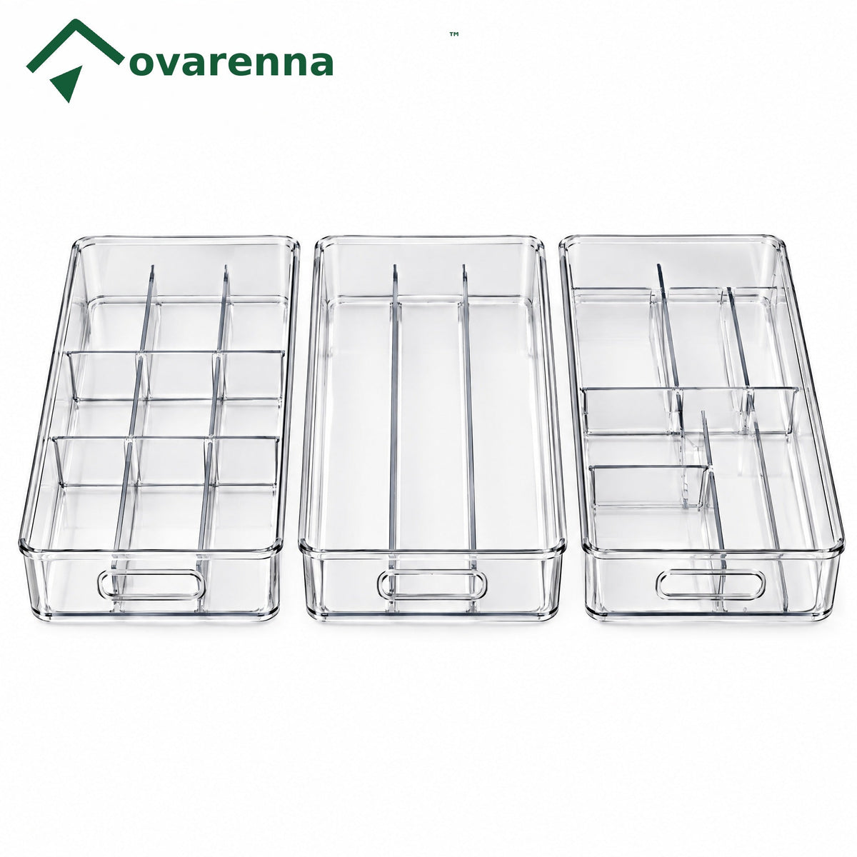 ovarenna Clear Deep Drawer Organizer Bin Set detail image